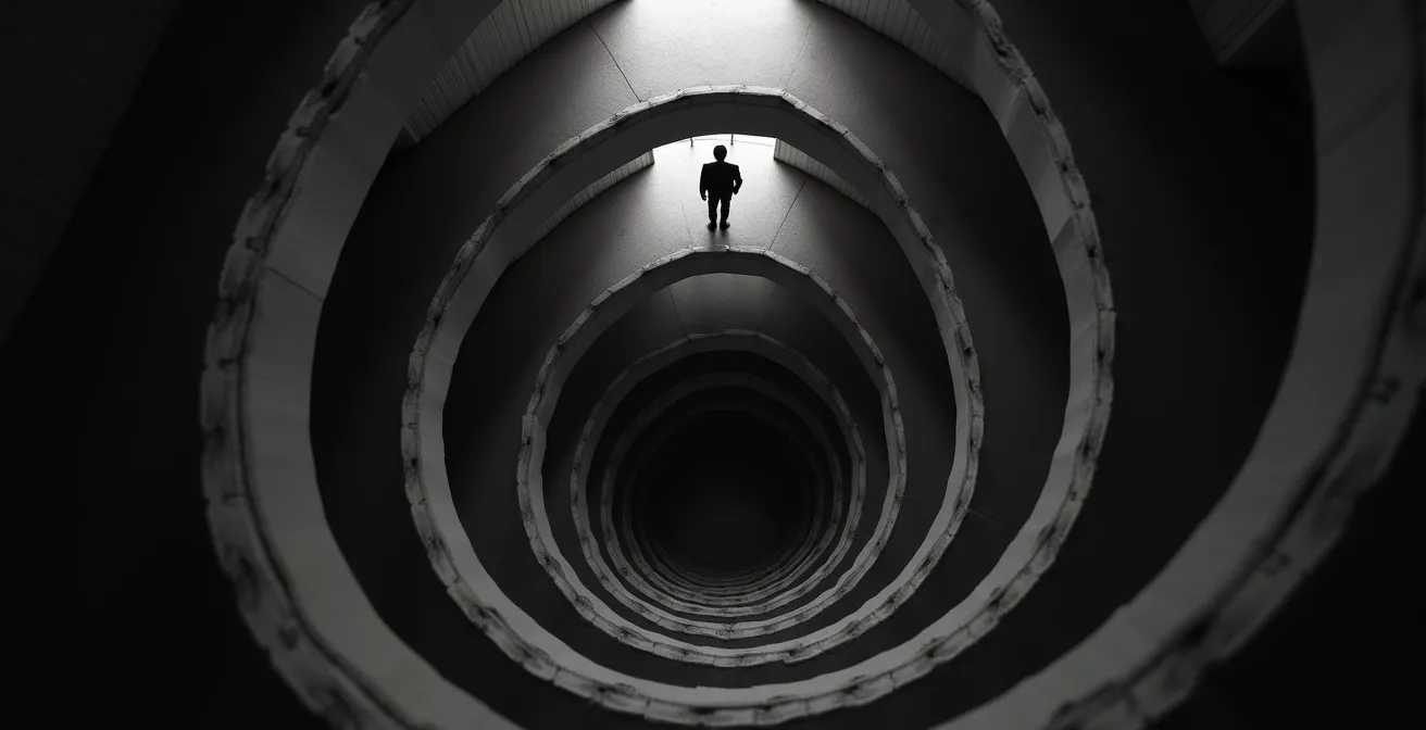 Représentation visuelle du cycle vicieux de l'évitement renforçant l'anxiété