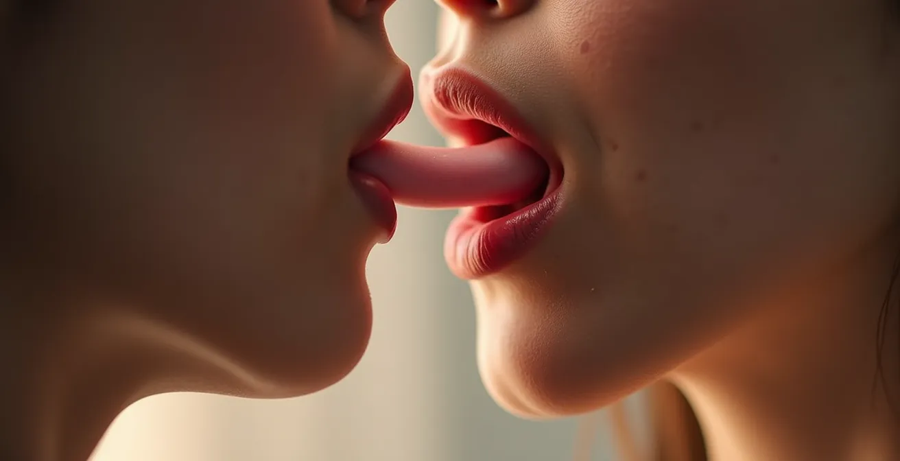 Gros plan sur la gorge d'une personne pratiquant un exercice de vibration vocale