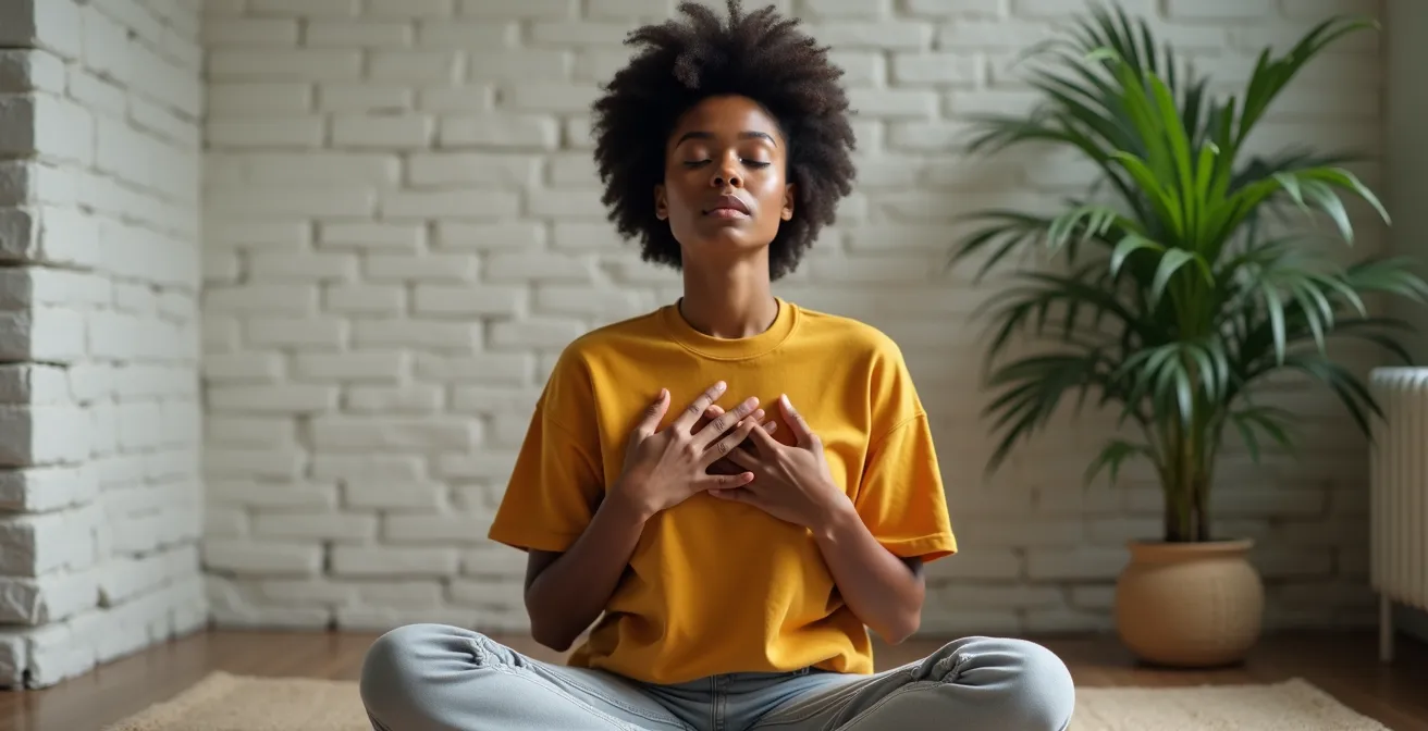 Personne en méditation pratiquant le scan corporel somatique pour observer ses émotions