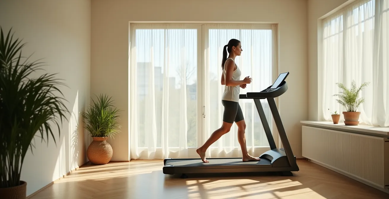 Personne effectuant une marche test pour évaluer son type de fatigue